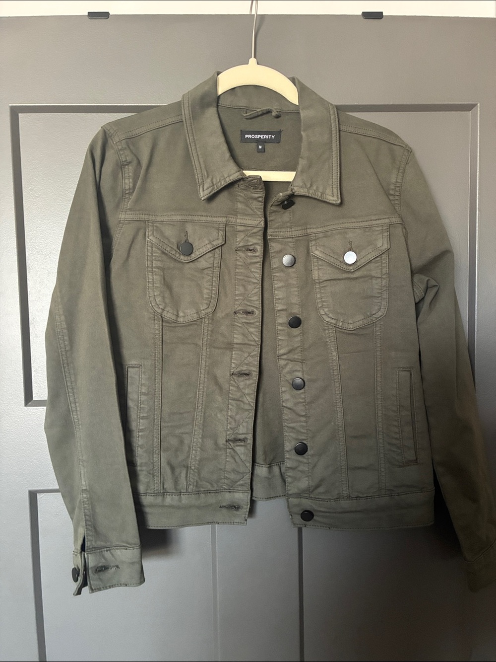 Prosperity Olive Green Women's Denim Jacket